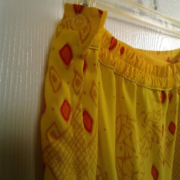ESMERALDA FASHIONS Yellow Maxi Skirt Size: L - Picture 9 of 16